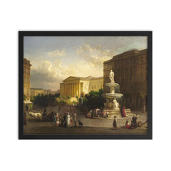 Kálvin tér, Budapest by József Molnár framed print on a plain backdrop in size 16"x20".