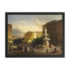 Kálvin tér, Budapest by József Molnár framed print on a plain backdrop in size 18"x24".