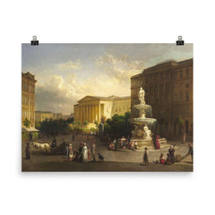 Kálvin tér, Budapest by József Molnár poster on a plain backdrop in size 8"x10".