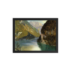 Königssee, Bavaria by Frederick Edwin Church, 1859 framed print on a plain backdrop in size 12"x16".
