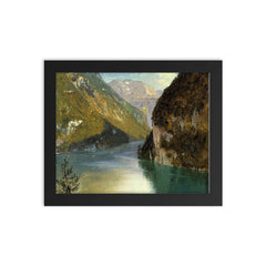 Königssee, Bavaria by Frederick Edwin Church, 1859 framed print on a plain backdrop in size 8"x10".