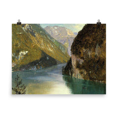 Königssee, Bavaria by Frederick Edwin Church, 1859 poster on a plain backdrop in size 8"x10".