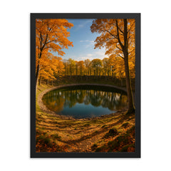Kaali Meteorite Craters Estonia framed print on a plain backdrop in size 18"x24".