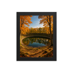 Kaali Meteorite Craters Estonia framed print on a plain backdrop in size 8"x10".