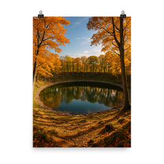 Kaali Meteorite Craters Estonia poster on a plain backdrop in size 8"x10".