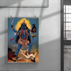 Kali Trampling Shiva by Raja Ravi Varma poster 4