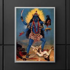 Kali Trampling Shiva by Raja Ravi Varma poster 5