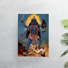 Kali Trampling Shiva by Raja Ravi Varma poster 7