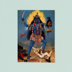Kali Trampling Shiva by Raja Ravi Varma poster 8