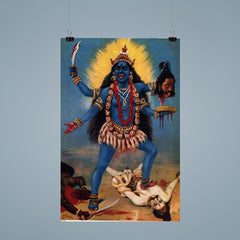 Kali Trampling Shiva by Raja Ravi Varma poster 9