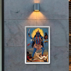 Kali Trampling Shiva by Raja Ravi Varma, 1900 poster 2