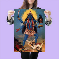 Kali Trampling Shiva by Raja Ravi Varma, 1900 poster 3