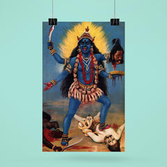 Kali Trampling Shiva by Raja Ravi Varma, 1900 poster 6