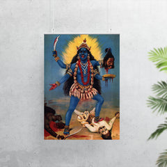 Kali Trampling Shiva by Raja Ravi Varma, 1900 poster 7