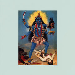 Kali Trampling Shiva by Raja Ravi Varma, 1900 poster 8