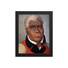 Kamehameha I framed print on a plain backdrop in size 8"x10".