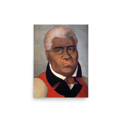 Kamehameha I poster on a plain backdrop in size 12"x16".
