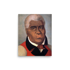 Kamehameha I poster on a plain backdrop in size 8"x10".