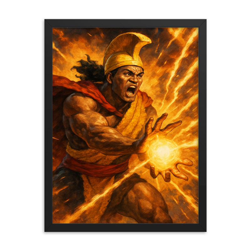 Kamehameha II framed print on a plain backdrop in size 18