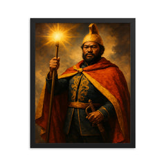 Kamehameha III framed print on a plain backdrop in size 16"x20".