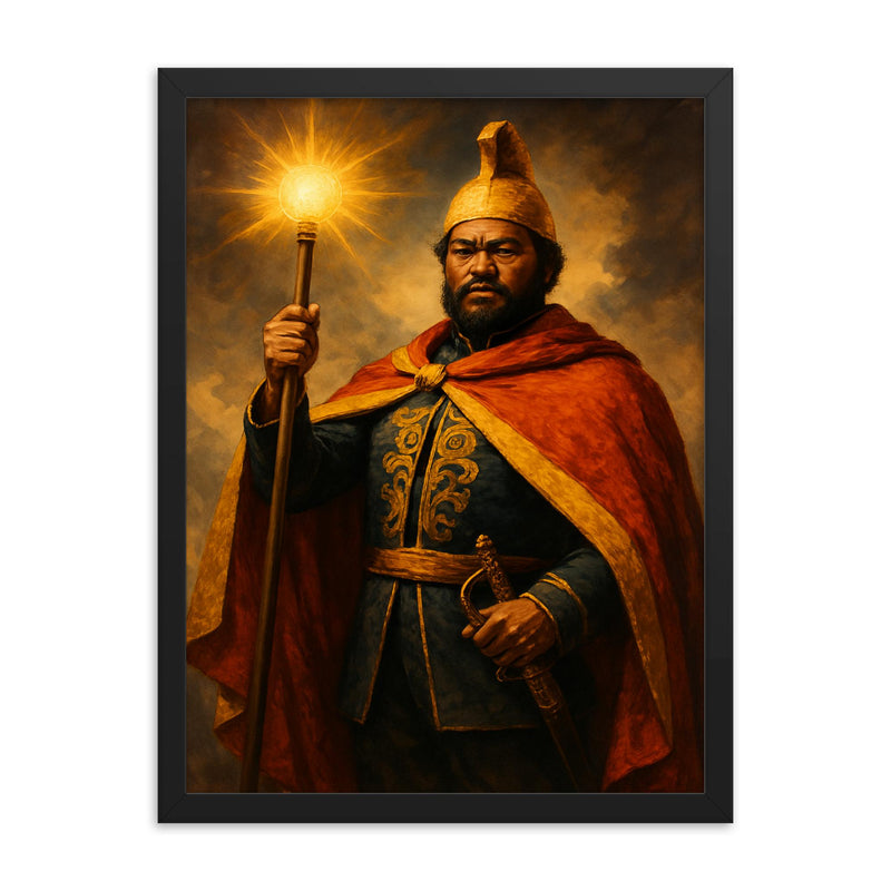 Kamehameha III framed print on a plain backdrop in size 18