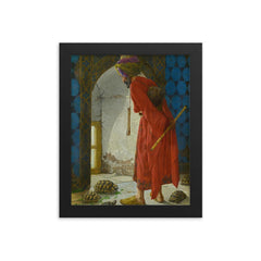 Kaplumbağa Terbiyecisi by Osman Hamdi Bey, 1906 framed print on a plain backdrop in size 8"x10".
