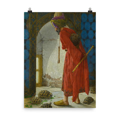Kaplumbağa Terbiyecisi by Osman Hamdi Bey, 1906 poster on a plain backdrop in size 8"x10".