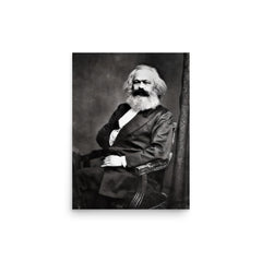 Karl Marx poster on a plain backdrop in size 12"x16".