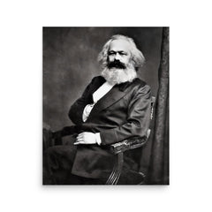 Karl Marx poster on a plain backdrop in size 16"x20".