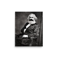 Karl Marx poster on a plain backdrop in size 8"x10".