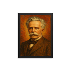 Karl May framed print on a plain backdrop in size 12"x16".
