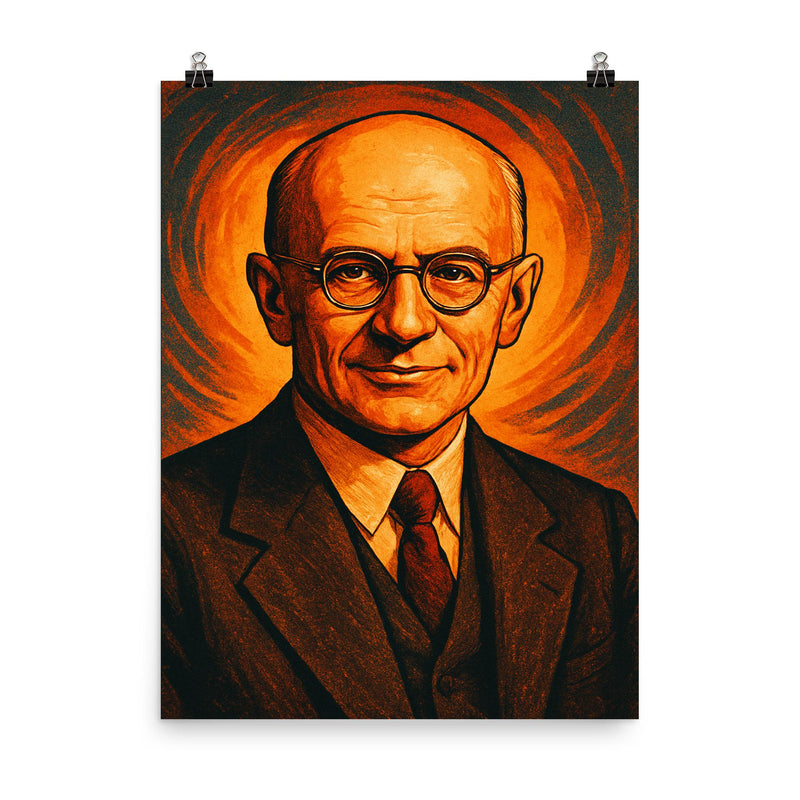 Karl von Terzaghi poster on a plain backdrop in size 8