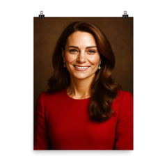 Kate Middleton portrait poster on a plain backdrop in size 8"x10".