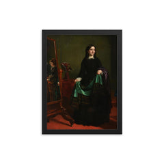 Kate Nickleby at Madame Mantalini's by William Powell Frith, 1856 framed print on a plain backdrop in size 12"x16".