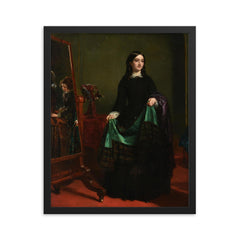 Kate Nickleby at Madame Mantalini's by William Powell Frith, 1856 framed print on a plain backdrop in size 16"x20".