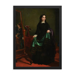 Kate Nickleby at Madame Mantalini's by William Powell Frith, 1856 framed print on a plain backdrop in size 18"x24".