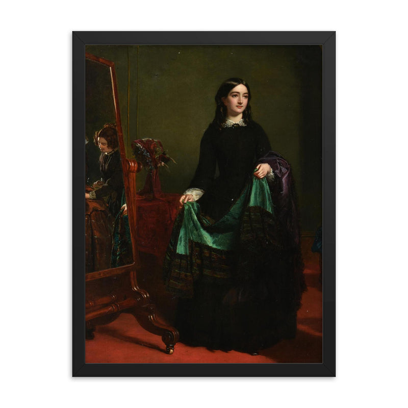 Kate Nickleby at Madame Mantalini's by William Powell Frith, 1856 framed print on a plain backdrop in size 18