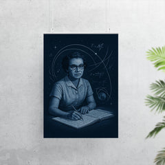 Katherine Johnson orbital calculations in midnight blue poster 7