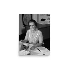 Katherine Johnson poster on a plain backdrop in size 12"x16".