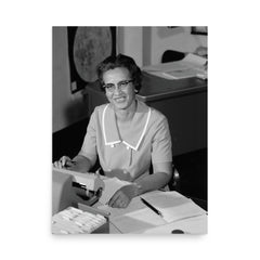 Katherine Johnson poster on a plain backdrop in size 18"x24".