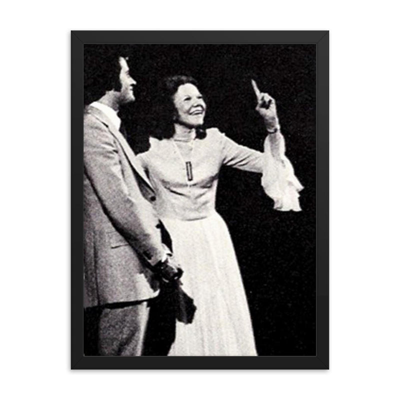 Kathryn Kuhlman framed print on a plain backdrop in size 18