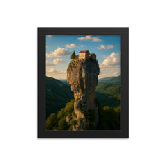 Katskhi Pillar Monolith Georgia framed print on a plain backdrop in size 8"x10".