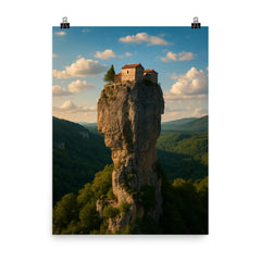 Katskhi Pillar Monolith Georgia poster on a plain backdrop in size 8"x10".