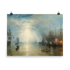 Keelmen Heaving in Coals by Moonlight by Joseph Mallord William Turner, 1835 poster on a plain backdrop in size 8"x10".