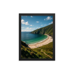 Keem Bay Achill Island Ireland framed print on a plain backdrop in size 12"x16".