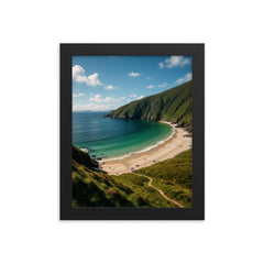 Keem Bay Achill Island Ireland framed print on a plain backdrop in size 8"x10".