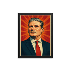 Keir Starmer framed print on a plain backdrop in size 12"x16".