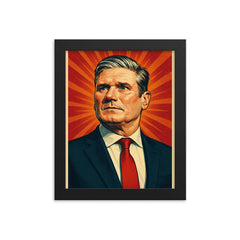 Keir Starmer framed print on a plain backdrop in size 8"x10".