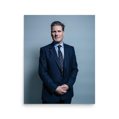 Keir Starmer poster on a plain backdrop in size 16"x20".