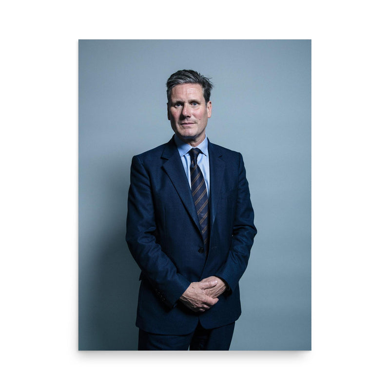 Keir Starmer poster on a plain backdrop in size 18